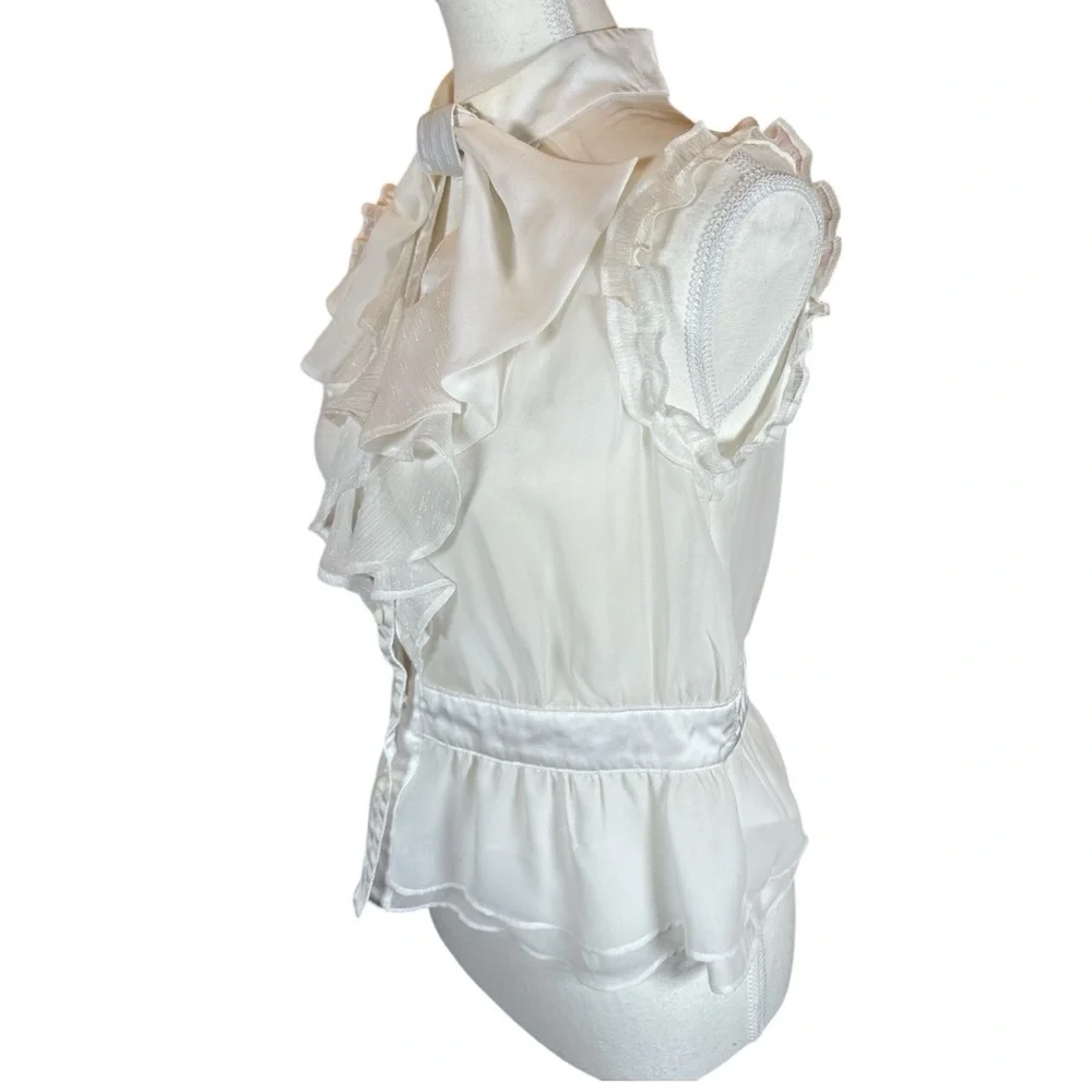 Plastic Island White Ruffled Blouse - Picture 2 of 6
